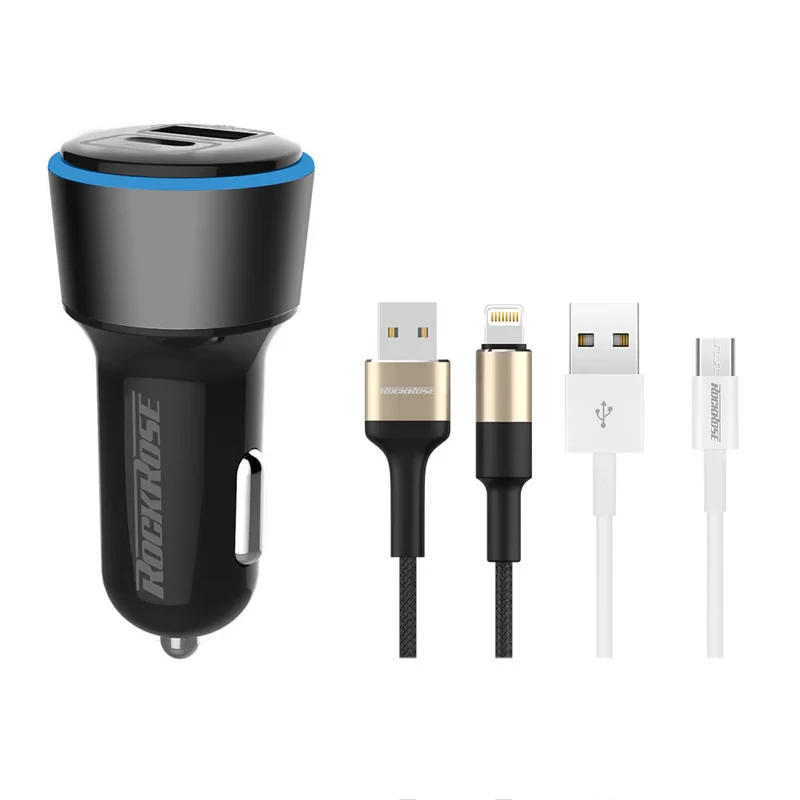 شارژر فندکی 36 وات راک رز مدل Ranger PQ به همراه کابل microUSB  لایتنینگ