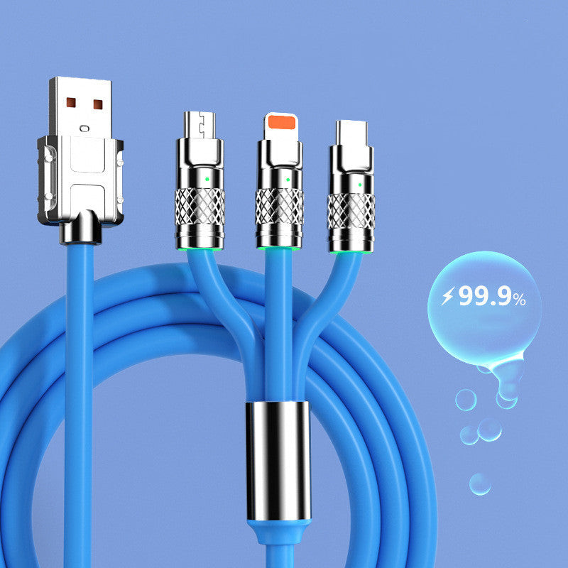 کابل تبدیل USB به micro USB  لایتنینگ  USB-C پسنجر لاین مدل 3in1 ZINC ALLOY 120W طول 1.2 متر