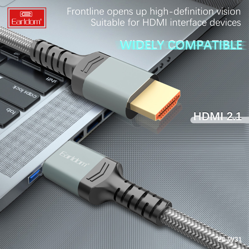کابل HDMI ارلدام مدل W31 V2.1 8K طول 1.5 متر