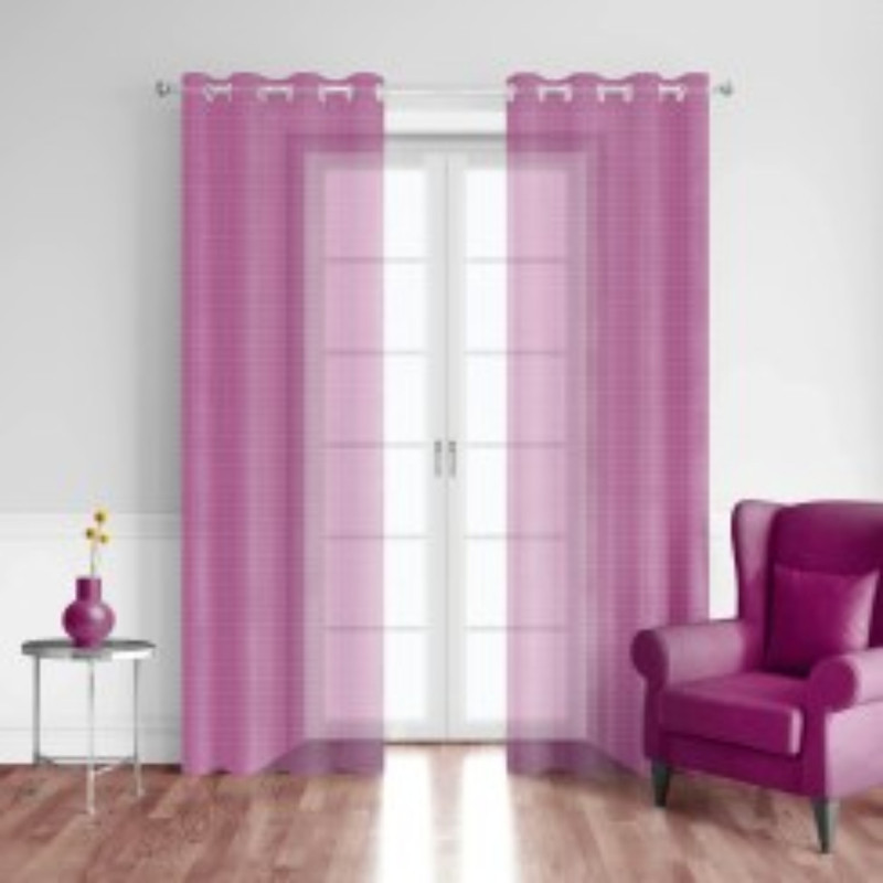 پرده پانچ مدل حریر شیشه ای مات سایز 275 × 140 سانتی‌متر مجموعه دو عددی