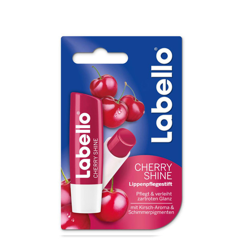 بالم لب مرطوب‌کننده لابلو مدل CHERRY SHINE با عصاره شی‌باتر و ویتامین E مناسب پوست خشک و ترک‌خورده بانوان، دارای بافت جامد و محفظه ماتیکی