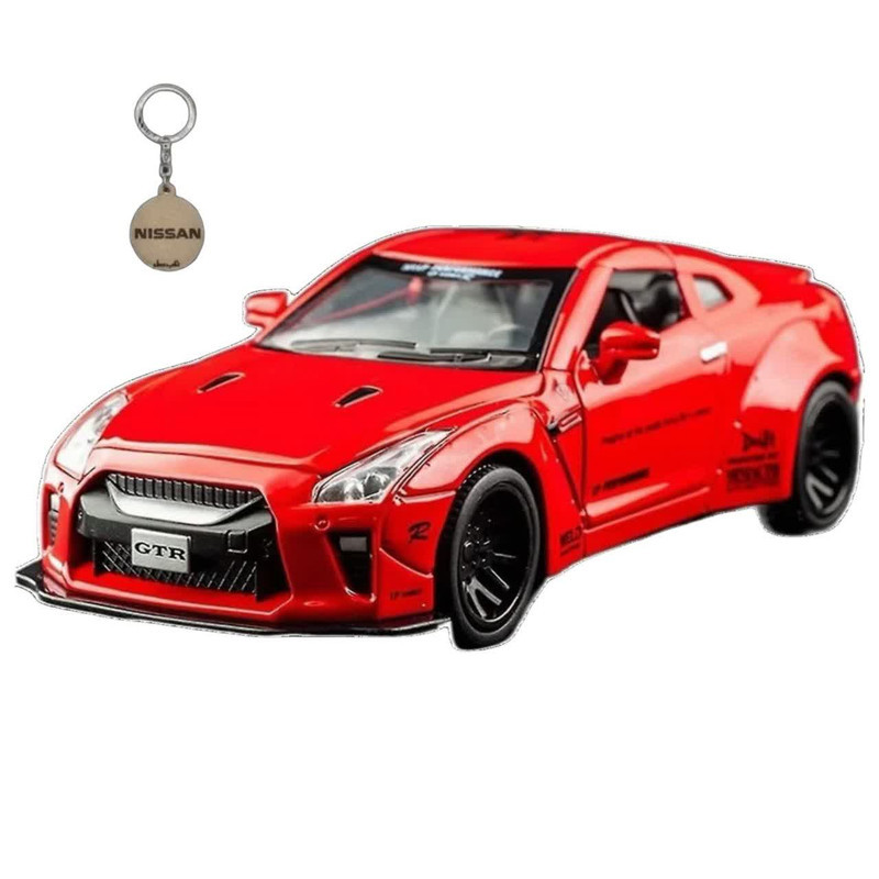 ماکت ماشین ناب سل مدل نیسان جی تی آر فلزی موزیکال چراغدار اسپرت NISSAN GTR SPORT به همراه جاسوییچی