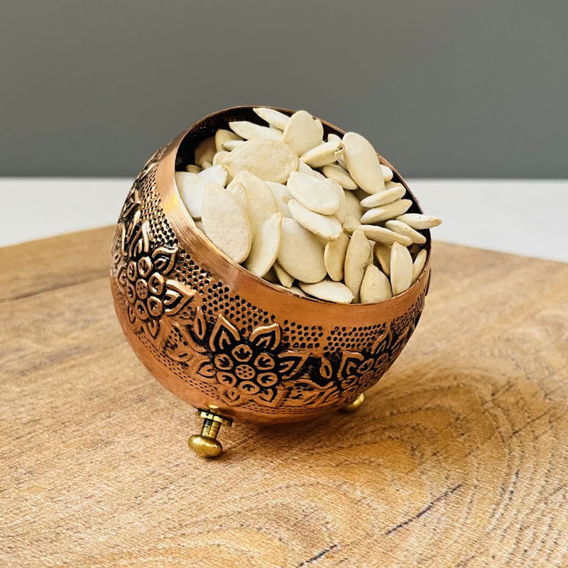 کاسه مسی مدل گوی سه پایه کد ZH245.6