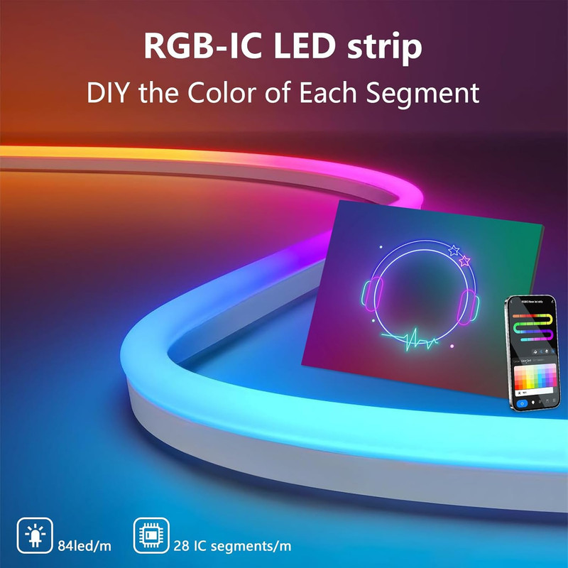 ریسه نئون فلکسی مدل IC-RGB طول 5 متر