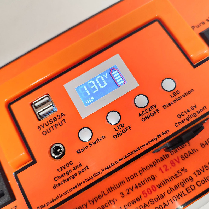 پاوربانک مدل مولتی 500W کمپینگ 12v-220v ظرفیت 50000 میلی آمپر ساعت