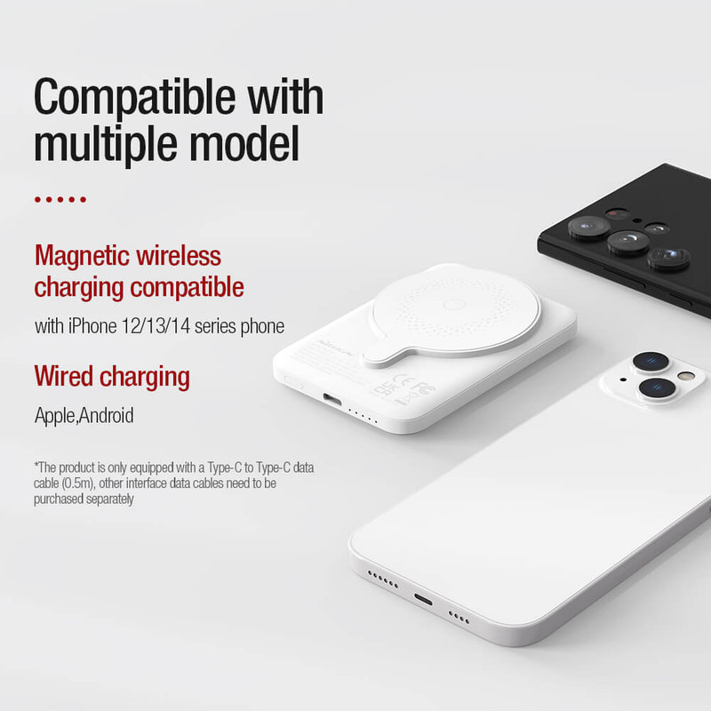 پاوربانک 15 وات نیلکین مدل MagSafe PowerStone Magnetic ظرفیت 5000 میلی‌آمپرساعت