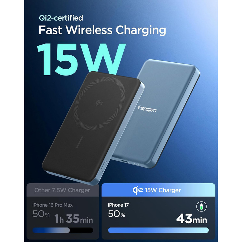 پاوربانک 22.5 وات اسپیگن مدل EA2205MQ ظرفیت 5000 میلی‌آمپرساعت