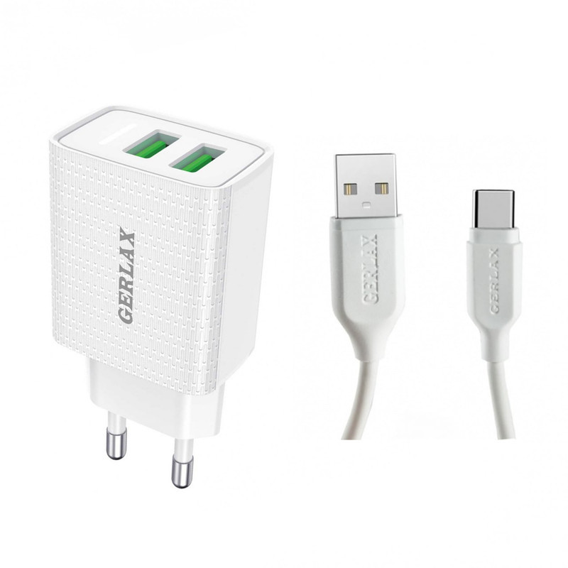 شارژر دیواری جرلکس مدل GA-19 به همراه کابل تبدیل USB-C