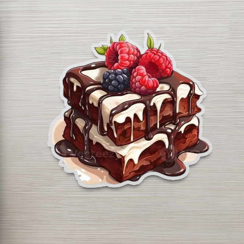 مگنت مدل یخچالی طرح کیک تمشکی