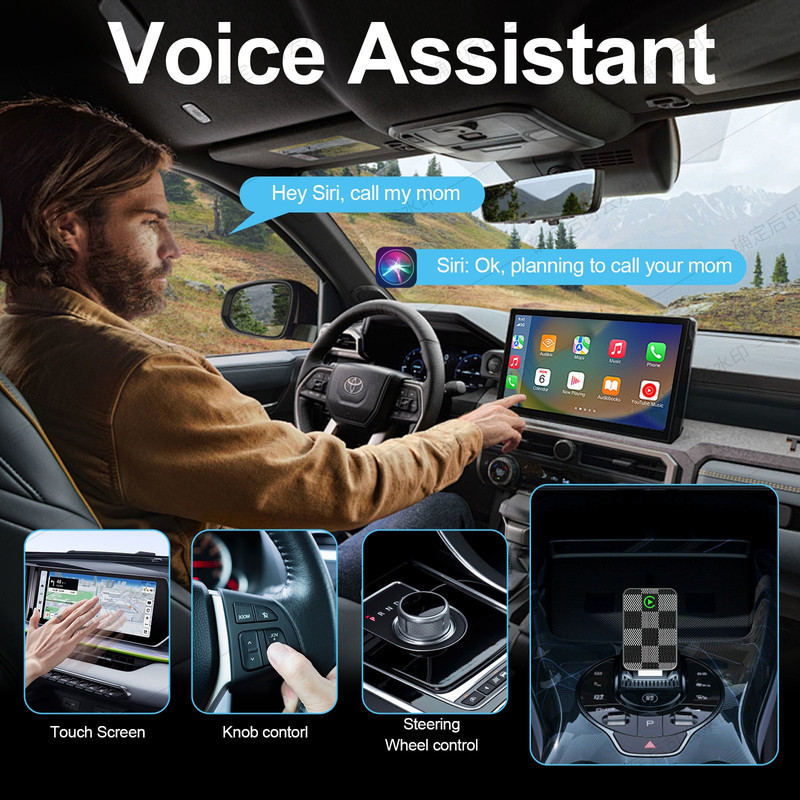کارپلی و اندروید اتو مدل Wireless CarPlayAndroid Auto به همراه مبدل USB به USB-C و کابل افزایش طول USB