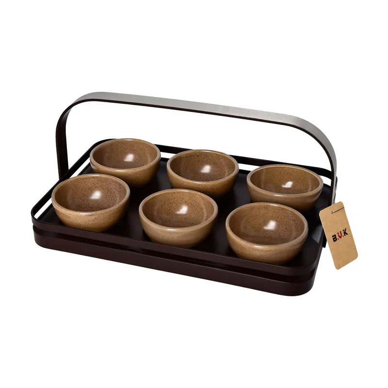 اردوخوری بی‌وی‌کی طرح مجستیک کد 452216 مجموعه 6 عددی همراه با استند پلی‌استر، شستشو با دست