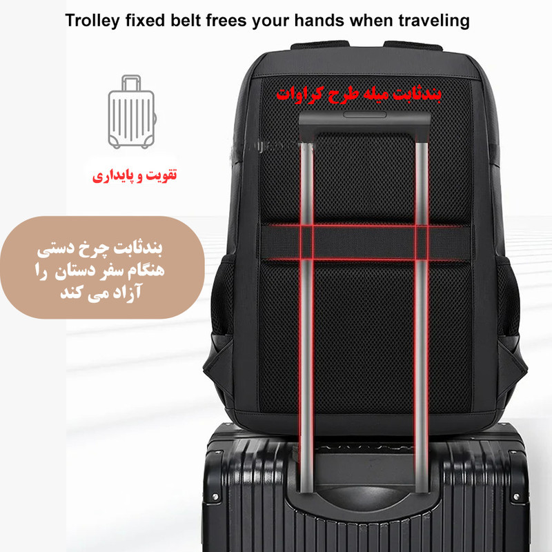 کوله پشتی لپ تاپ مدل زیفان کد 5428 مناسب برای لپ تاپ 16 تا 17 اینچی