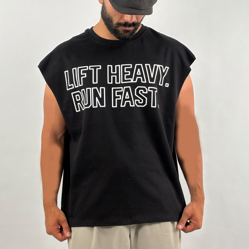 تاپ مردانه مدل باکسی LIFT HEAVY