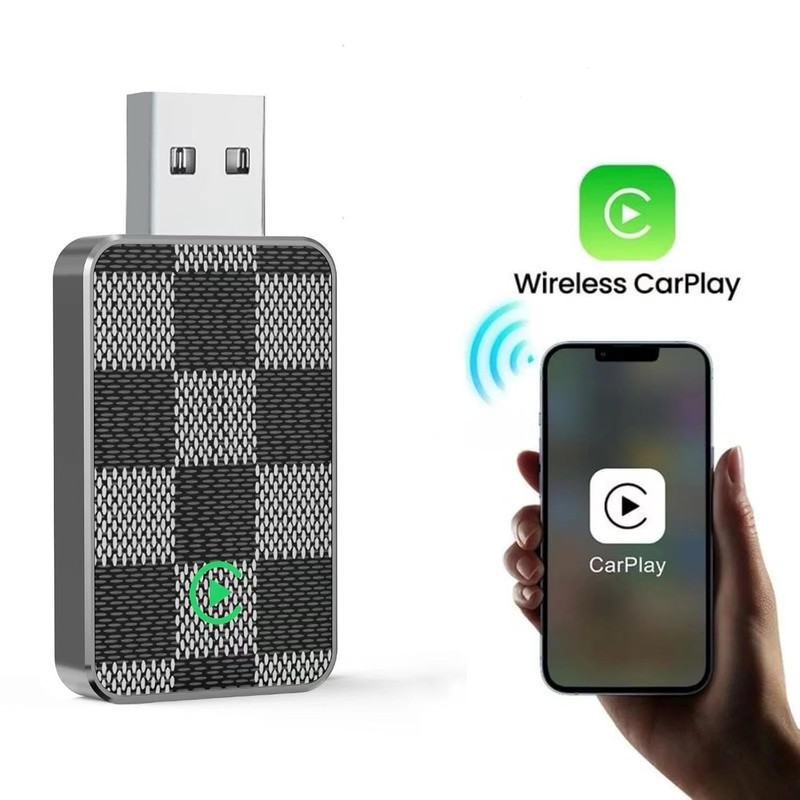 کارپلی و اندروید اتو مدل Wireless CarPlayAndroid Auto به همراه مبدل USB به USB-C و کابل افزایش طول USB