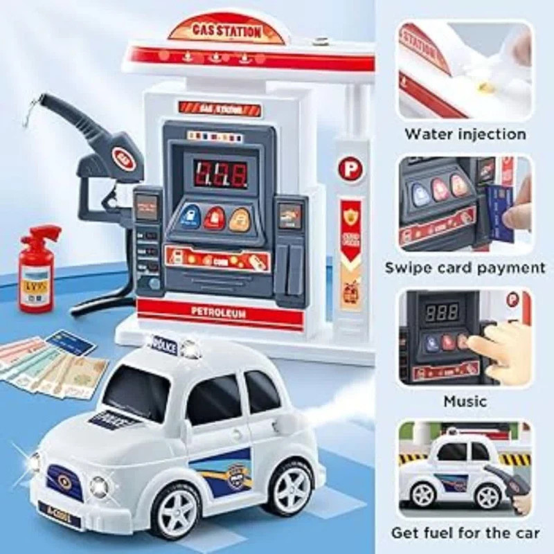 ست اسباب بازی مدل جایگاه پمپ بنزین شارژی همراه با ماشین دودزا GAS STATION SET