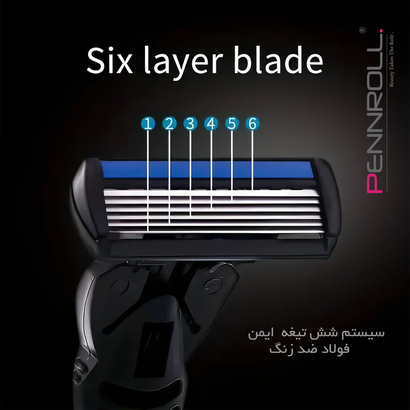 تیغ یدک پنرول مدل PRCL - Razor Refills 6 X3 بسته 3 عددی