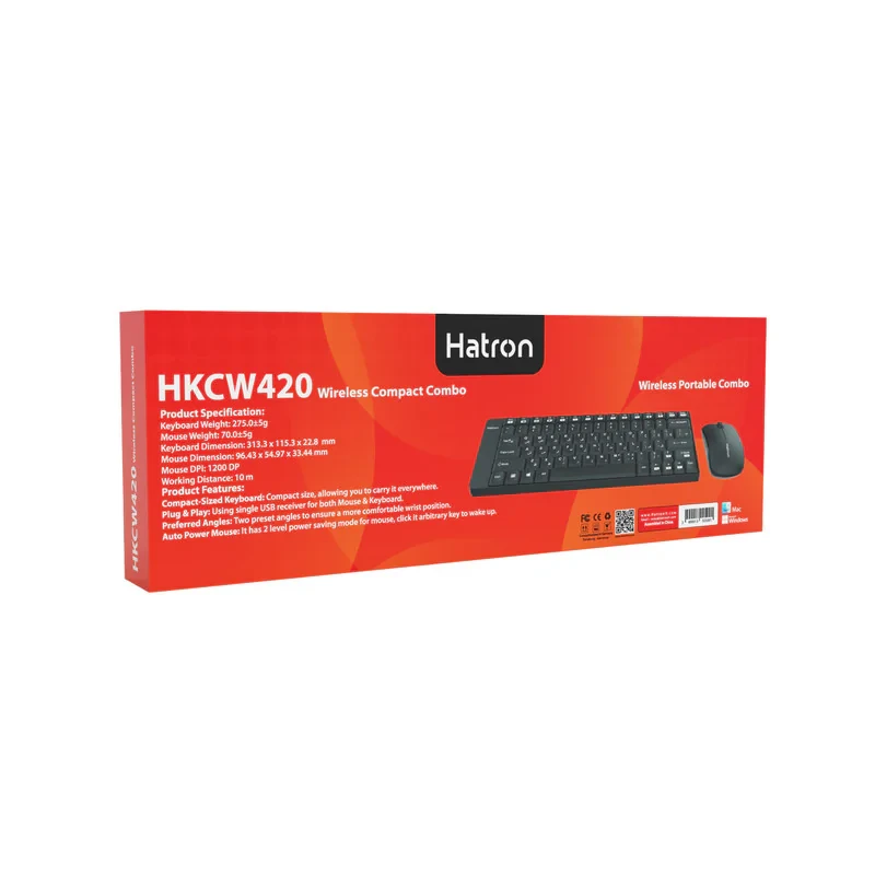 کیبورد و ماوس بی سیم هترون مدل HKCW420