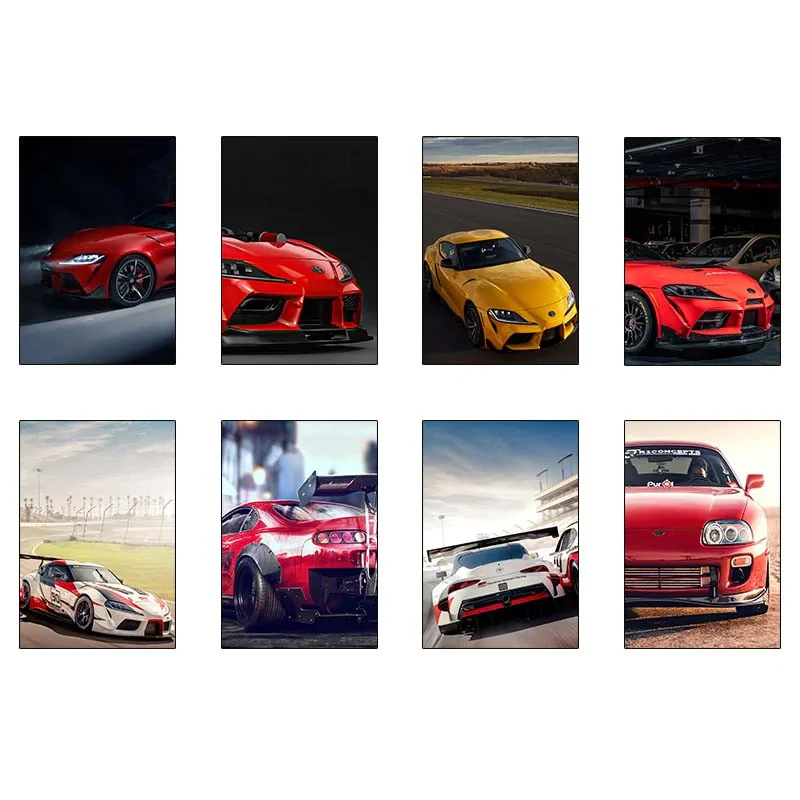 پوستر کارنيکا طرح تویوتا سوپرا Toyota Supra کد 46842 مجموعه 8 عددی