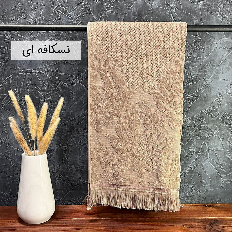 حوله دست و صورت بهباف آذر طرح سویل سایز 45×90 سانتی متر