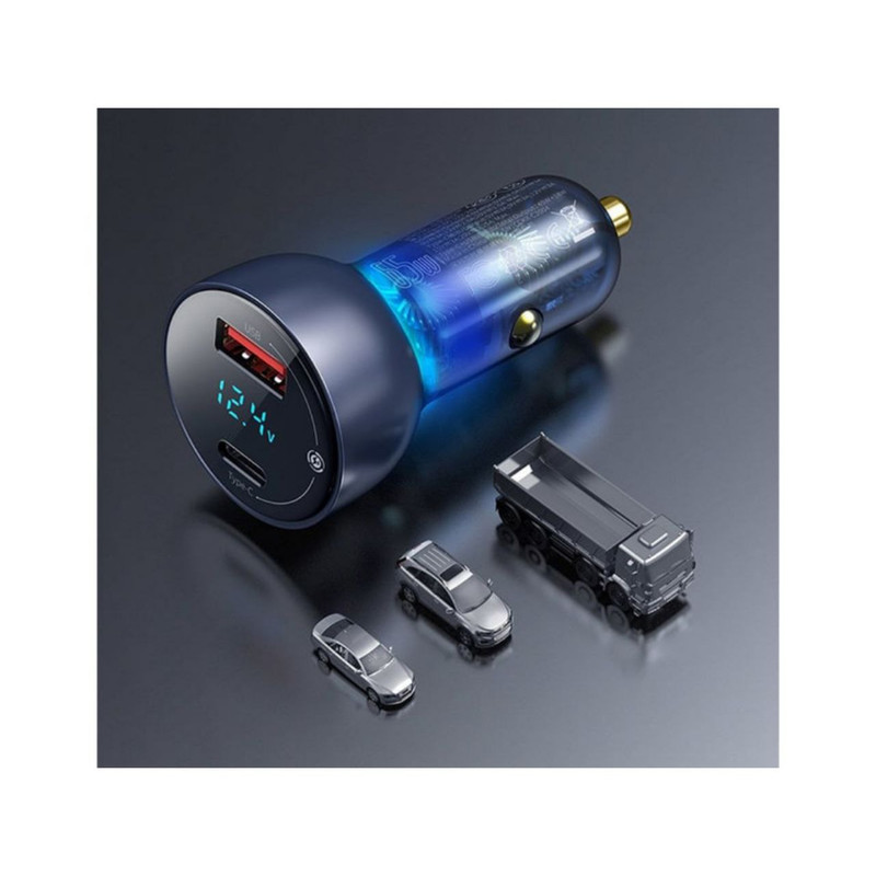 شارژر فندکی 65 وات باسئوس مدل Dual Quick Charger-65W