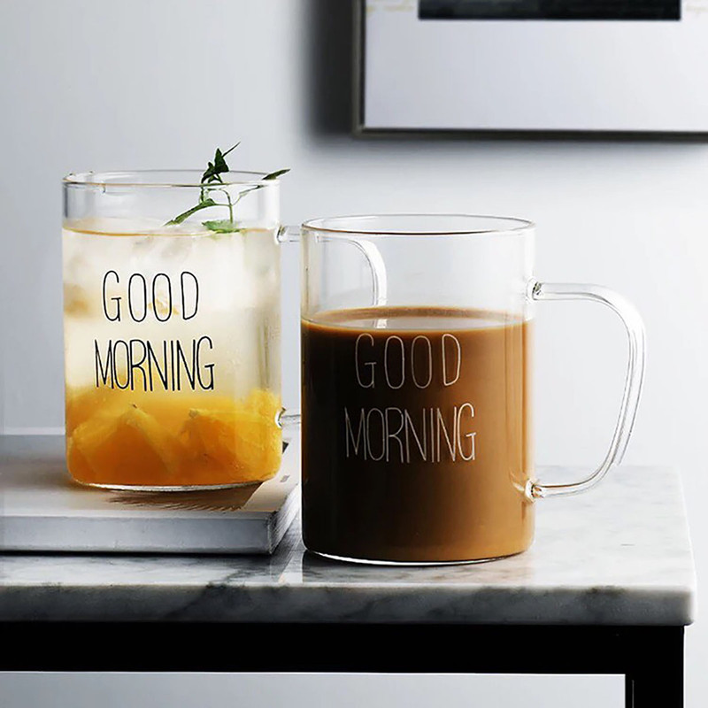 ماگ مدل شیشه ای طرح good morning