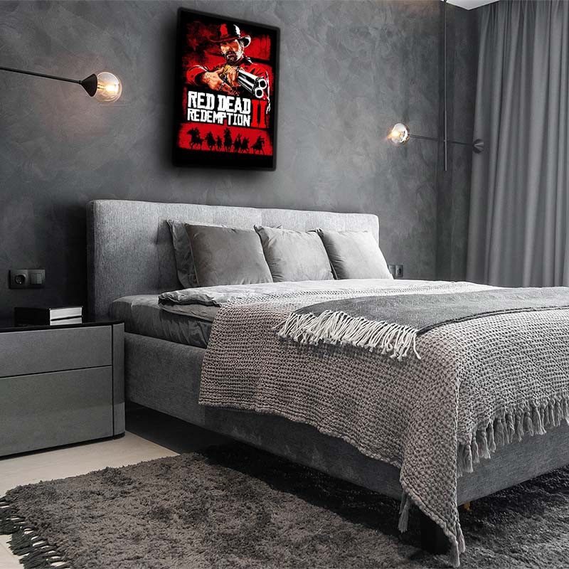 تابلو شاسي کارنيکا طرح رد دد Red Dead Redemption کد 89610 مجموعه 4 عددی
