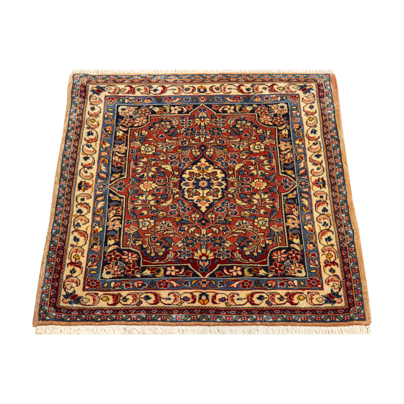 فرش دستبافت نیم متری طرح ساروق کد 45P581 زمینه لاکی