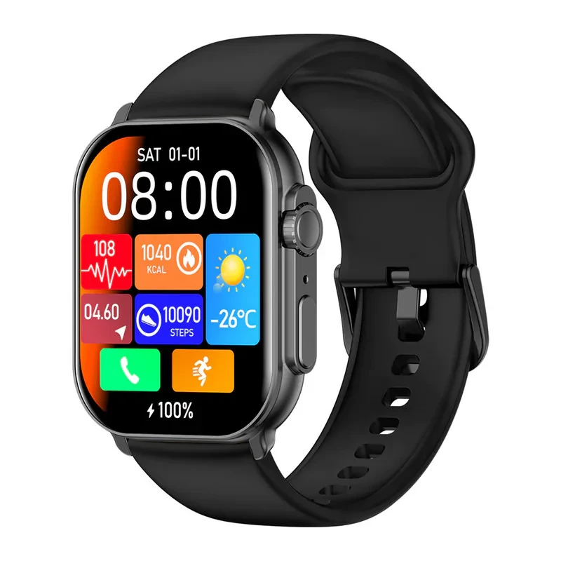 ساعت هوشمند ایمیکی مدل SF1E دارای قابلیت های صفحه نمایش رنگی، صفحه نمایش لمسی، قابلیت مکالمه از طریق بلوتوث بند سیلیکون