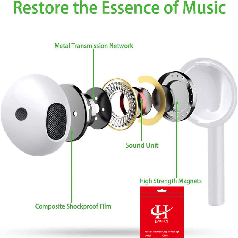 هندزفری هارمن مدل HIFI STEREO بدون قابلیت نویز کنسلینگ، اتصال از طریق USB Type-C