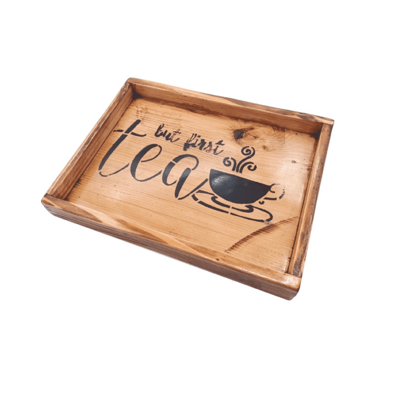 سینی بدون دسته طرح چای کد ST01 سایز 22×16 سانتی متر
