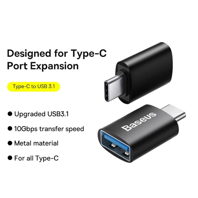 مبدل USB-C به USB-A باسئوس مدل Mini OTG Adaptor