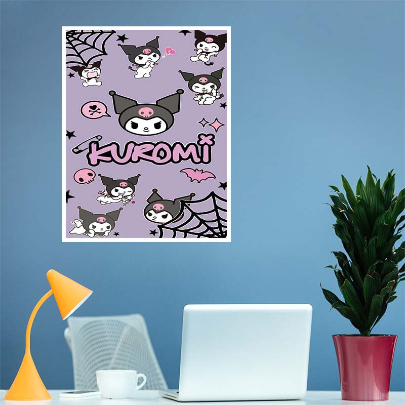 پوستر کارنيکا طرح مای ملودی و کورومی My Melody & Kuromi کد 35007 مجموعه 8 عددی