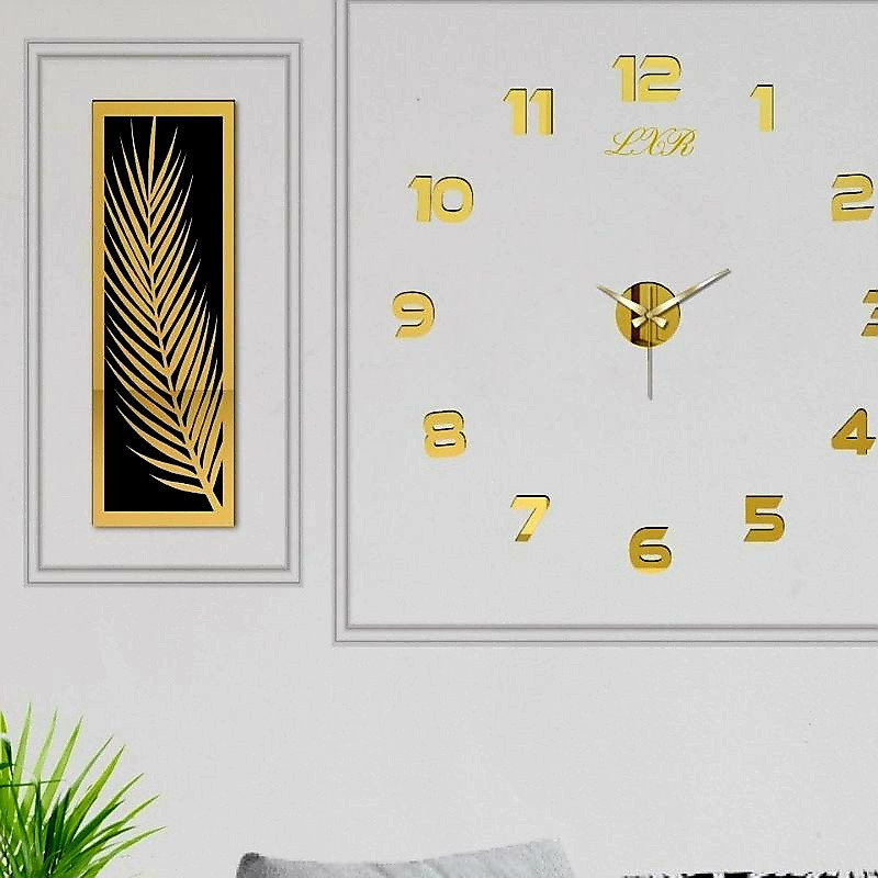 ساعت دیواری اِلیکسار مدل Aureate کد S109 به همراه تابلو 2 عددی