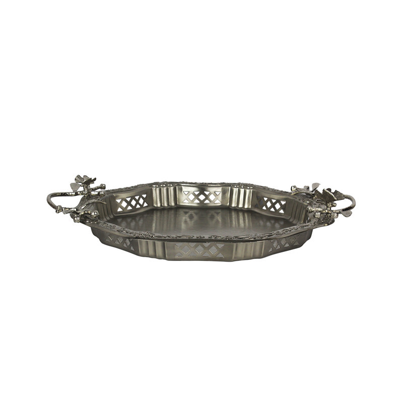 سینی دسته دار سالینو مدل پروانه کد 6024 سایز 35x29 سانتی متر