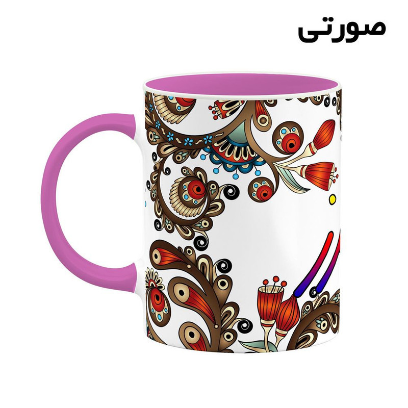 ماگ کاکتی مدل اسم فرامرز طرح سنتی گل و بته کد mgh46330