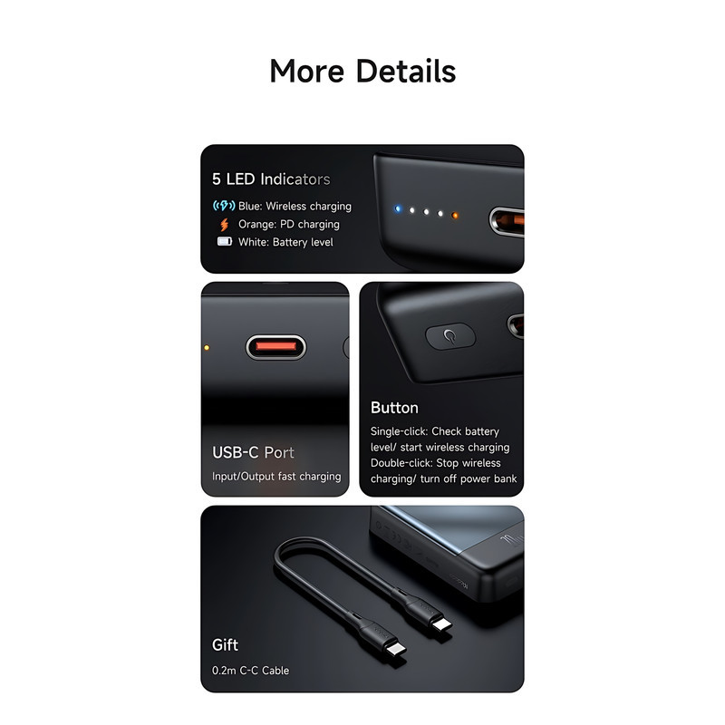پاوربانک مک دودو مدل MC-4261 20W ظرفیت 10000 میلی آمپرساعت