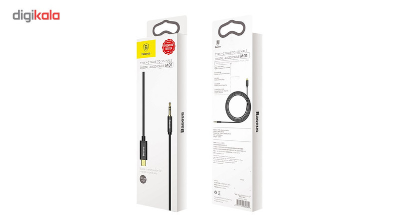 کابل انتقال صدا 3.5 میلی متری به Type-c باسئوس مدل M01 به طول 1.2 متر
