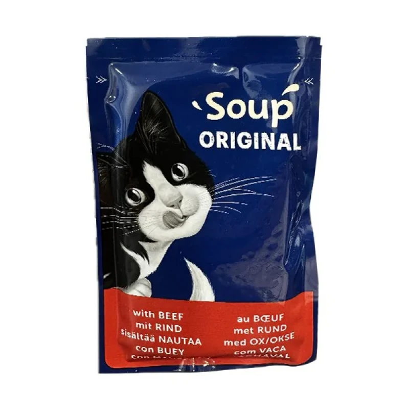 سوپ گربه بالغ فلیکس مدل Soup Original با طعم گوشت گاو وزن 48 گرم