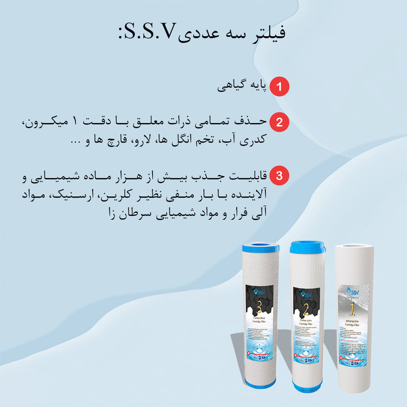 فیلتر دستگاه تصفیه آب اس اس وی مدل  PPCC مجموعه 4 عددی