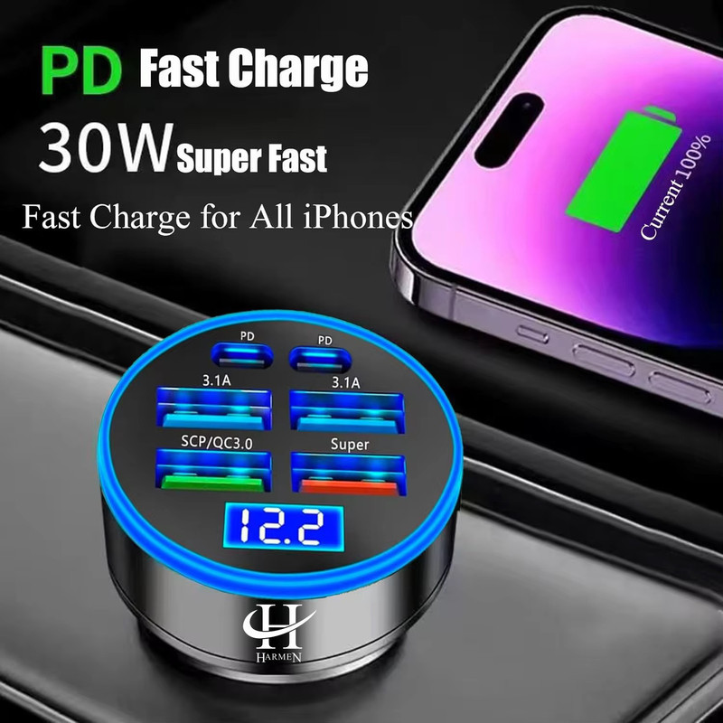 شارژر فندکی 66 وات هارمن مدل PD6QC3FST