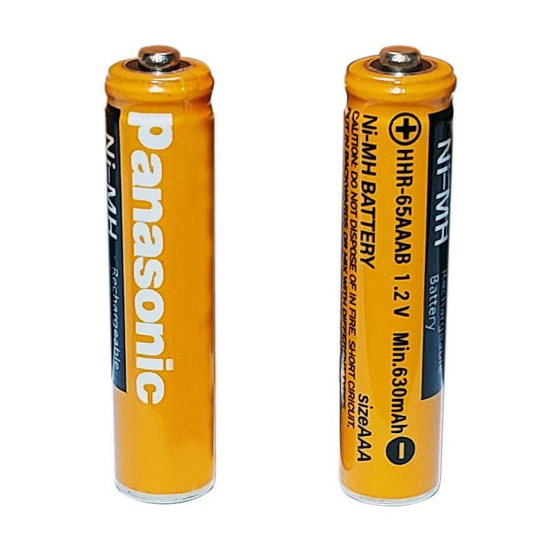 باتری نیم قلمی قابل شارژ پاناسونیک مدل Panasonic HHR-65AAAB 1.2V NI-MH AAA Rechargeable Cordless Phone Battery بسته دو عددی