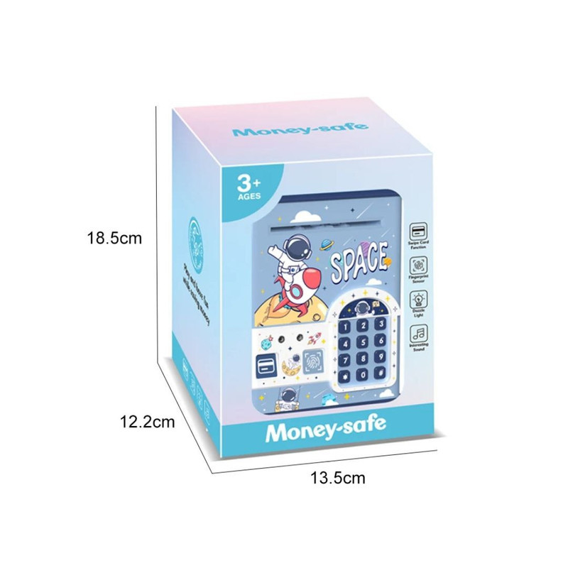 اسباب بازی مدل قلک رمز دار گاوصندوقی طرح فضا نورد اثر انگشتی کد SAFE.BOX-TRB