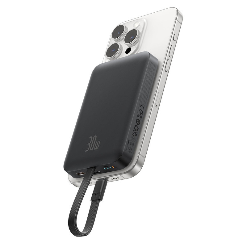 پاوربانک بیسوس مدل Magnetic & Cable 30W با ظرفیت 10000 میلی آمپر ساعت