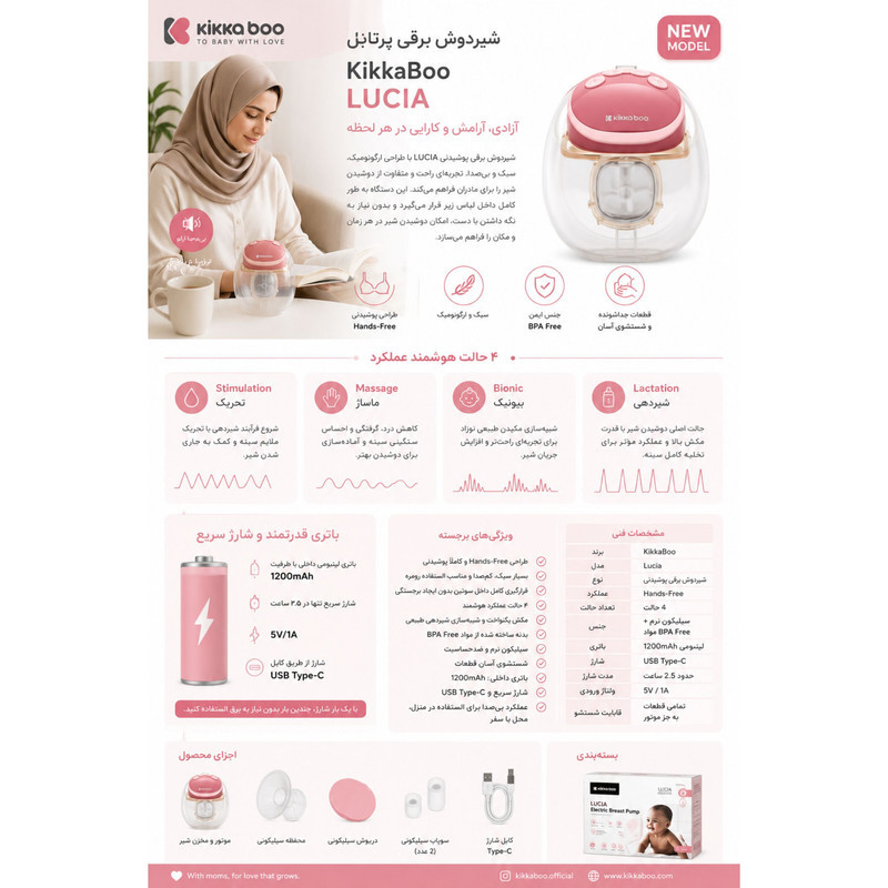 شیردوش برقی کیکابو مدل Lucia
