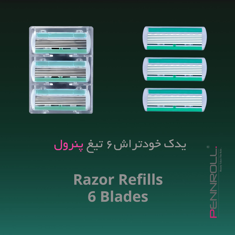 تیغ یدک پنرول مدل PRCL - Razor Refills 6 X3 بسته 3 عددی