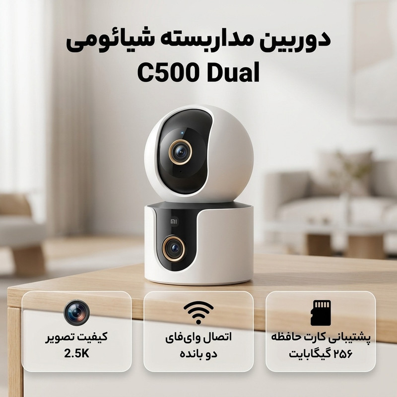 دوربین مداربسته تحت شبکه شیائومی مدل C500 Dual