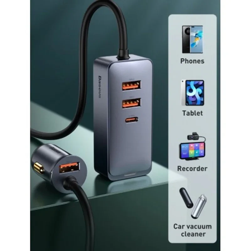 شارژر فندکی باسئوس مدل CCBT-B0G 120W