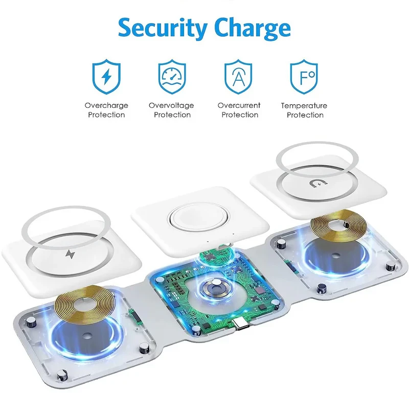 شارژر بی سیم مدل  3in1 magnetic wireless charger