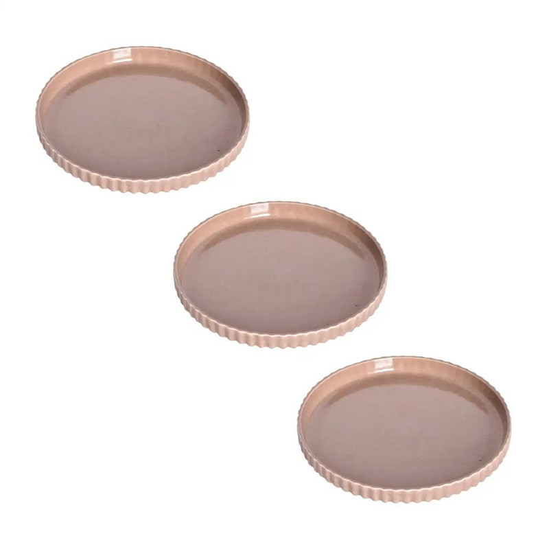 بشقاب میوه خوری بی.وی.کی مدل مجستیک شیاردار کد HS4522 مجموعه 3 عددی