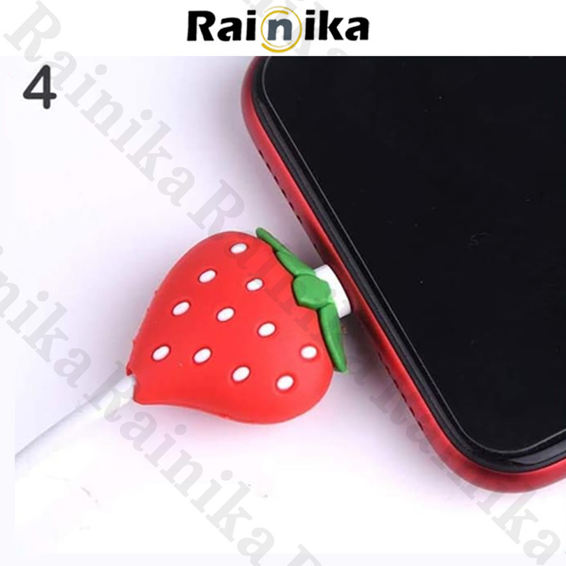 محافظ کابل شارژ و هندزفری رینیکا مدل Strawberry KK 03 مجموعه 3 عددی